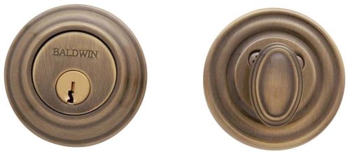 Baldwin Estate 8231.05 Low Profile Traditional Single Cylinder Deadbolt In Satin Brass #TOP19