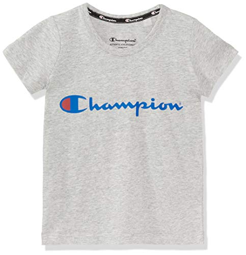 Champion Boys Kids Script Tee, Oxford Heather, 10 US