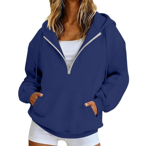 HswsEJ 1/2 Zip Pullover Women Fleece Oversized Pull Over Sweaters - image 1