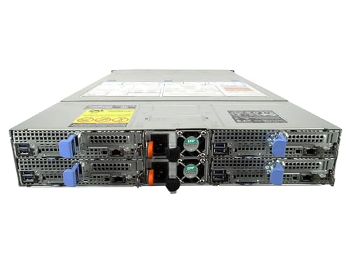 Dell PowerEdge C6420 4-Node 24x SFF, 8 x NVMe Capable, 8X Xeon Silver 4114 2.2GHz 10-Core CPU, 512GB Memory, 8X Trays, 2X 10GbE, Rails (Renewed)