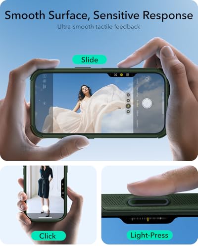 Image of ESR for iPhone 16 Pro Phone Case, 23ft Military-Grade Drop Protection, Shock-Absorbing Rugged Cover, MagSafe Accessories Compatible, Cyber Series, Army Green