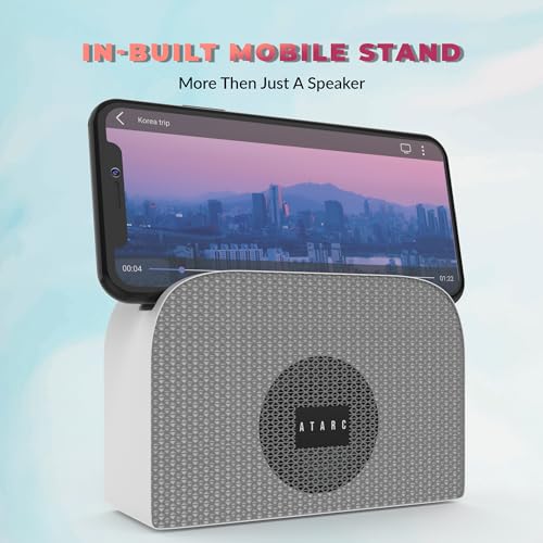 Image of AT-611 Ultimate | 05W Bluetooth Speaker | Hi-fi Stereo Sound Surround | Upto 08 Hours Playback with RGB Lights | Best for Mobile, Laptop /PC, Ipad, Media Players (Grey)