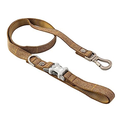 HUGO & HUDSON Caramel Checked Dog Lead Cover