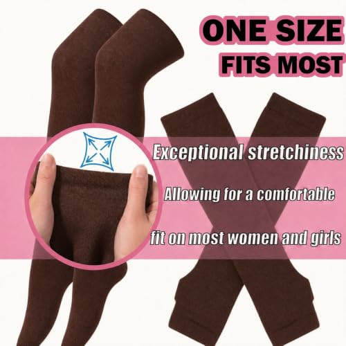Image of Black and White Striped Arm Leg Warmers Sleeves Set Rainbow Socks Knee High Fingerless Gloves Hand Thigh Warm
