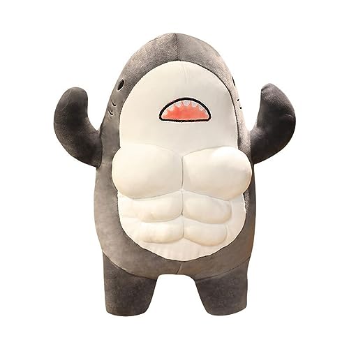 筋肉ぬいぐるみ面白いぬいぐるみフィギュア人形柔らかくて抱きしめたくなるようなぬいぐるみギフト子供と大人への筋肉ぬいぐるみ漫画海の動物ぬいぐるみかわいいとシャークドール家庭用
