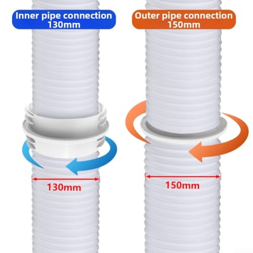 Adaptador reductor de conducto 130-150mm ABS para manguera de CA soluciona desajustes de tubo 6