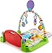 Fisher-Price Baby Playmat Deluxe Kick & Play Piano Gym & Maracas with Smart Stages Learning Content, 5 Linkable Toys & 2 Soft Rattles