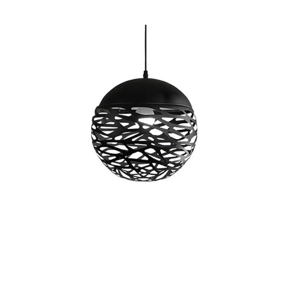 LANTANB Nordic Industrial Style Chandelier, Creative Round Wrought Iron Pendant Lamp, E27 Screw Ceiling Light Fixtures, Bedroom Restaurant Bar Decoration Hanging Light