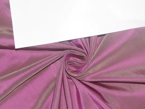Soie Dupioni violette et ivoire tissu de 137 cm contre les plis mous