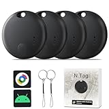 Bluetooth Smart Tracker Tags For Android-4Pack,Air Tracker Tag Works with Google's ‘Find Hub Device’ App,Replaceable Battery,Tracking Your Keys,Wallet,Luggage and Other Items