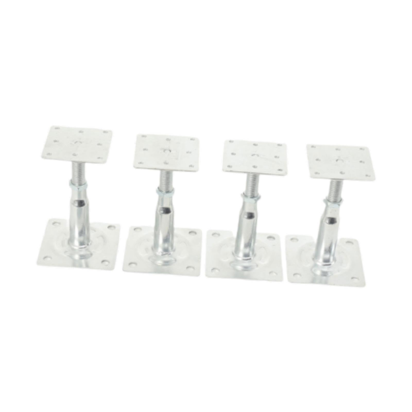 predolo Lot 4 vérins à vis réglables, robustes et polyvalents, pour poteaux 10 à 15 cm (4 à 6 pouces), pour solives maison ou terrasse, Argent
