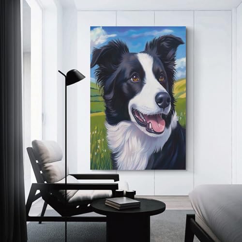 Cuadros decorativos de lienzo con diseño de Border Collie moderno 3