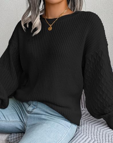 Fall Sweaters for Women Lightweight, Honeycomb Long Sleeve, Crewneck, Textured Knit, Womens Fall Fashion 2025