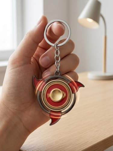 Image of Premium Metal Anime Spinner Keychain | 360 Rotating Fidget Keyring for Bike, Car & Bags | Japanese Manga & Cosplay Action Hero Designs | Pack of 1