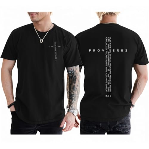 Christian Shirts for Men Vintage Religious Cross Bible Verse T-Shirt Jesus Faith Tshirt Inspirational Graphic Tees - Main Image