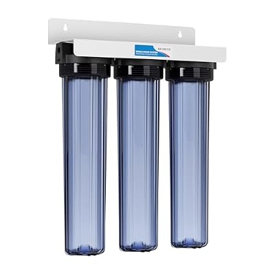 Max Water 3 Stage 20" x 2.5" Whole House Clear Water Filter System Without Filters