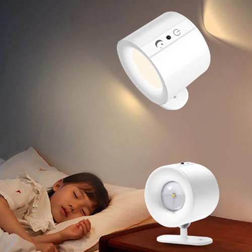 Luz de pared para dormitorio con batería recargable y diseño rectangular blanco para leer de noche 7