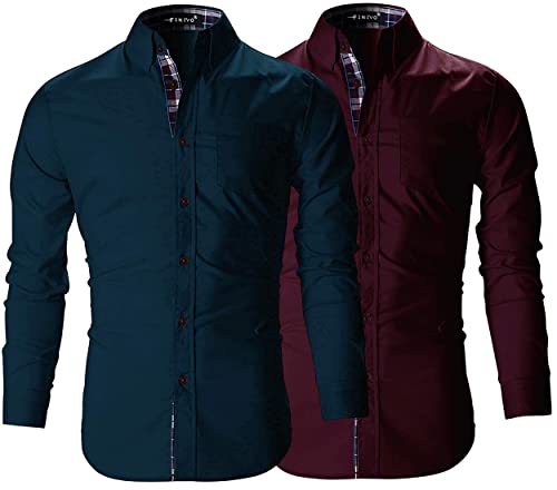 FINIVO FASHION Combo of Men’s Regular Fit Cotton Casual Shirts (Pack of 2)