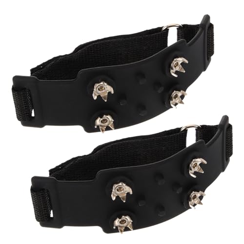 VALICLUD 1 Par Cubrezapatos Antideslizantes para Exteriores. Cadenas de Nieve Pantalones de Nieve Pinzas Agarre slipstops Tacos de Nieve para Botas Tacos de Hielo Gel de sílice Black