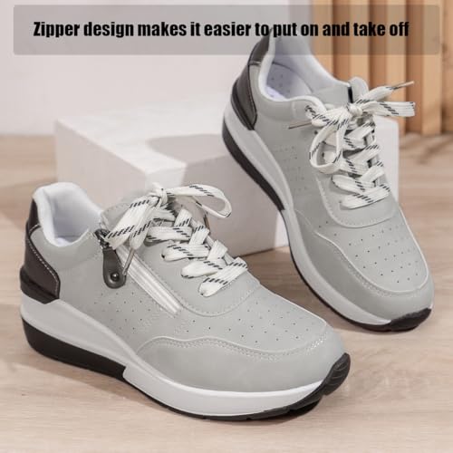 Plus Size Women's Versatile Low Top Fashion Sneakers, 2025 Orthopedic Casual Shoe Footwear with Zipper2