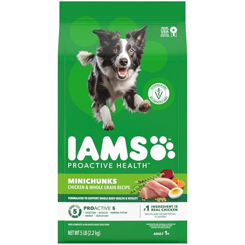 IAMS Proactive Health Adult Minichunks Dry Dog Food Chicken & Whole Grain Recipe, 5 lb. Bag