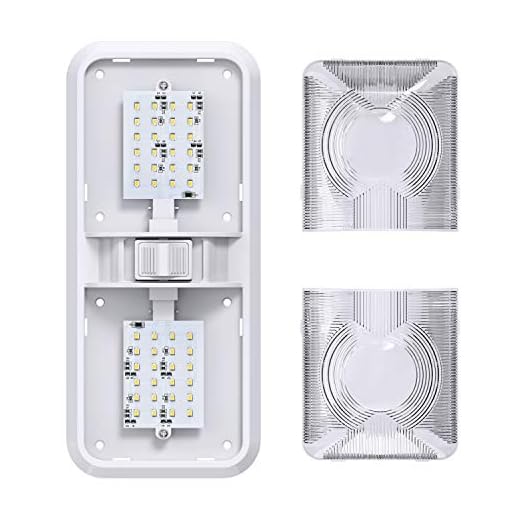 5 Pack Leisure LED RV LED Ceiling Double Dome Light Fixture with ON/OFF Switch Interior Lighting for Car/RV/Trailer/Camper/Boat DC 12V Natural White 4000-4500K 48X2835SMD (Natural White 4000-4500K, 5) - Image 9