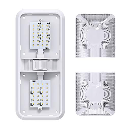 5 Pack Leisure LED RV LED Ceiling Double Dome Light Fixture with ON/OFF Switch Interior Lighting for Car/RV/Trailer/Camper/Boat DC 12V Natural White 4000-4500K 48X2835SMD (Natural White 4000-4500K, 5) - Image 9