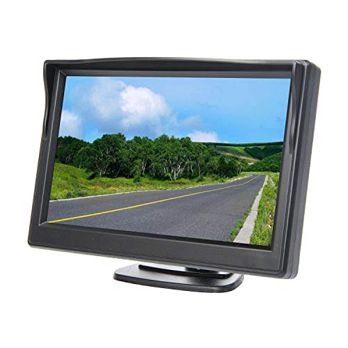 Image of 5 Inch TFT LCD Car Color Rear View Monitor Screen for Parking Rear View Backup Camera with 2 Optional Bracket(Suckers Mount and Normal Adhesive Stand)