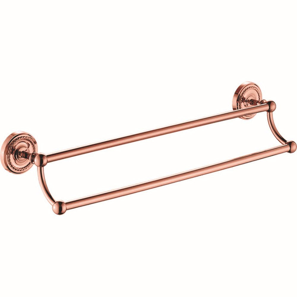 LCANALLYMS Wall hooks, Coat Hook Bathroom Hooks Solid Brass Accessories Set Robe Paper Holder Towel Bar Ring Sets Rose Gold Bath Rack,soap Dish(Double Towel Bar)