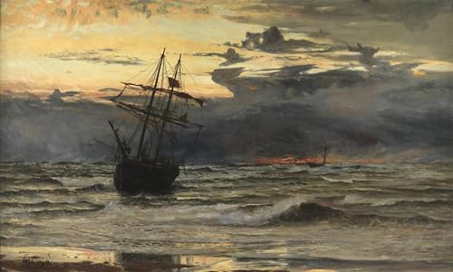 Tableaux Toile la plage de après une tempête de Wyllie Déco D'Art Murale 60x90cm