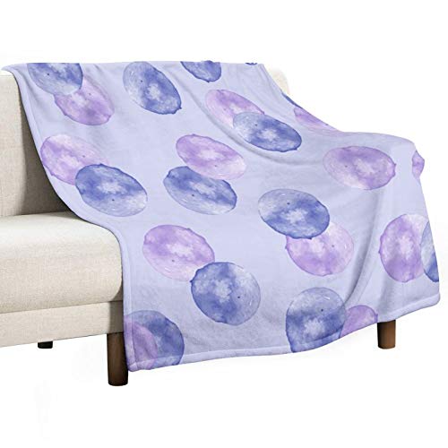 Blanket My Blanket Super Soft Micro Flannel Polar Fleece Sofa Stitched Blanket-Dreamy Purple Polka Dots40 x 50