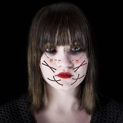 Beaupretty Folhas 8 Halloween Rosto Temporária Corpo Sangrentas Cicatrizes de Feridas