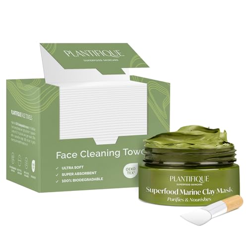 Masque visage hydratant bio et serviettes visage jetables XL 50 u.