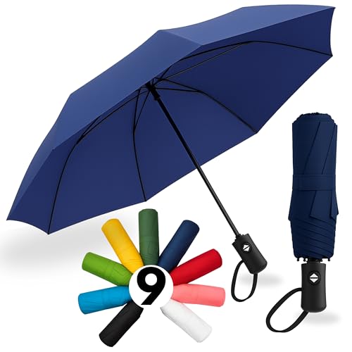 Parapluie Pliant I Ouverture/fermeture automatiques I Résistant au vent, imperméable, compact I Parapluie de voyage léger avec poignée antidérapante I...