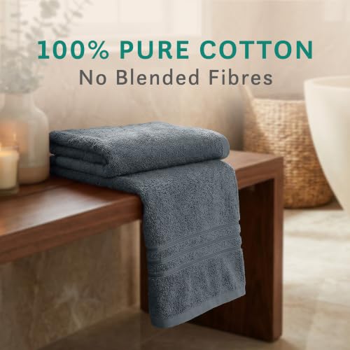 Image of MYTRIDENT Bath Towel for Men /Women | Comfort Living | Quick Drying | Travel Friendly | 1 Piece Large Size | 100% Cotton 400 GSM | 70 x 140 cm - New Grey