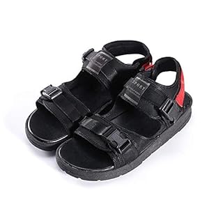 Xingyue Aile Pantoffels en sandalen voor op het strand, zomer, sport, voor heren, met haken aan de achterkant en lussen, dubbele gespen, open schoenpunt, vlak, ademend