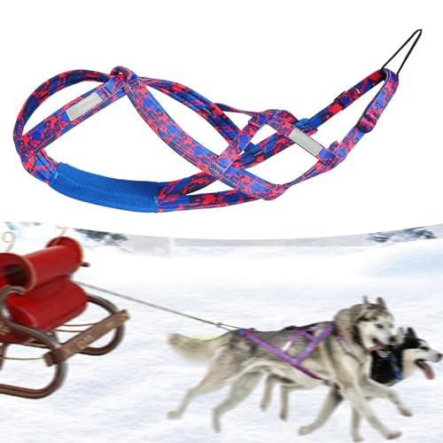 Colcolo Hunde-Laufgeschirr, Zuggeschirr, Geschwindigkeitstraining, Sport, Profi, Schlittengeschirr, Rosenrot M