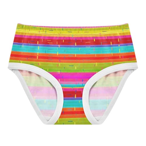 Colorful Stripes Vibrant Toddler Girls Underwear 2t Cotton Panties for Girl Animals Briefs Underpants