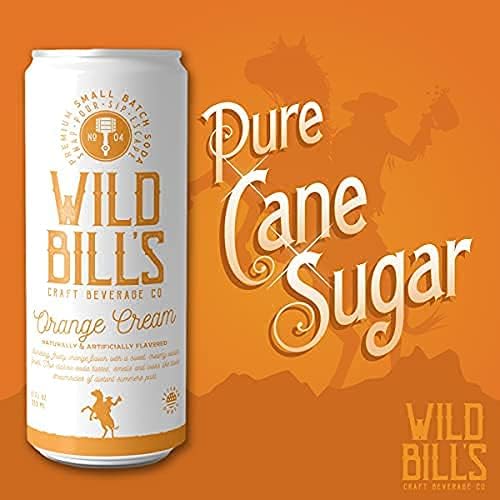 Miniatura 4 de Wild Bill's Soda de naranja y crema clásica artesanal, refrescos de soda, refrescos cremosos hechos con azúcar de caña pura, sin cafeína, sin jarabe