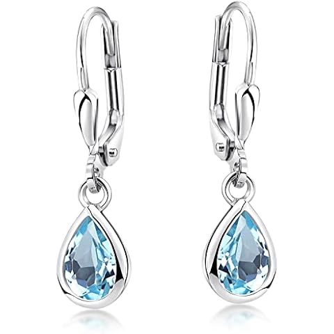 Materia Blautopas Ohrringe Silber 925 hängend in Tropfenform SO-448_Blau Cover