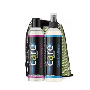 Travel Kit, Automotive Care Kit, 4 Piece Set, Includes 8oz Car Shampoo, 8oz Quick Shine, and Two Microfiber Towels