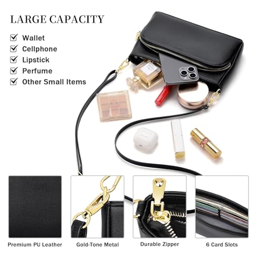 nuoku Small Cell Phone Purse Wallet Crossbody with Phone Pocket, Crossbody Bags for Women Cellphone Purse with Card Slots4