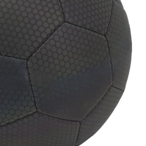 Reflektierender Fußballkugel, Größe 5 Leuchten Im Dunklen Schwarzen Leuchtenden Ball Reflektierende Fußball PU Leck -Proof Air Ventil Leuchtend Leuchtend Fußball