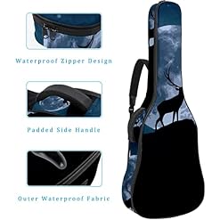 Housse de guitare en tissu Oxford imperméable avec bandoulière réglable Motif renne à la lune - Les Beatles, Paul McCartney, John Lennon, RIngo Starr, George Harrison Housse de guitare en tissu Oxford imperméable avec bandoulière réglable Motif renne à la lune – Image 4