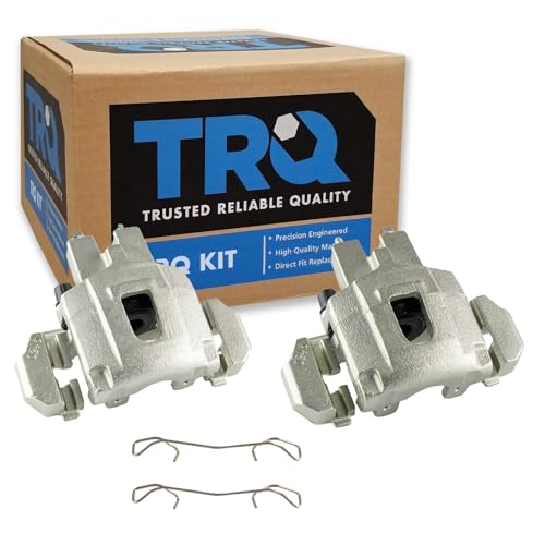 Image of TRQ Rear Brake Caliper Set Zinc Coated Brackets Compatible with 1999-2004 Jeep Grand Cherokee