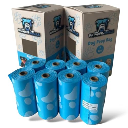 Image of Dog Poop Bags - 8 rolls (120 bags) - Lemon scented leak proof dog waste bags