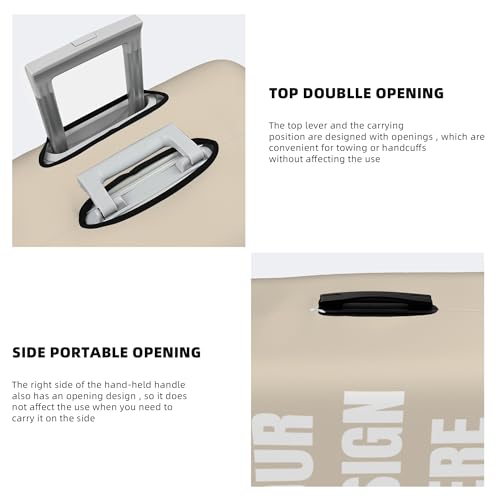 Custom Luggage Cover Add Photo/Logo/Text,Personalized Suitcase Covers for Luggage Scratch Resistant Suitcase Cover,Beige4