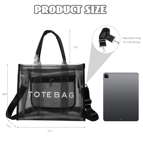 Bolso Tote Transparente Grande para Playa y Viaje miniatura 6