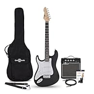 Everything a budding guitarist needs! Playing is easy thanks to the LA's comfortable neck and lightweight body Portable amp offers a 2-band EQ plus headphone output for quiet practice Includes spare strings, gig bag, picks, strap, cable and guitar tu...