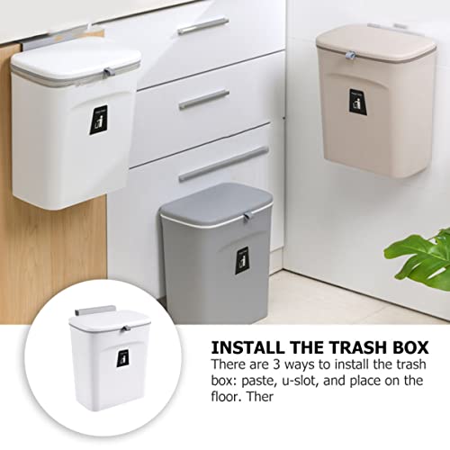 Tapa para caneca de basura rectangular de cocina blanca miniatura 6